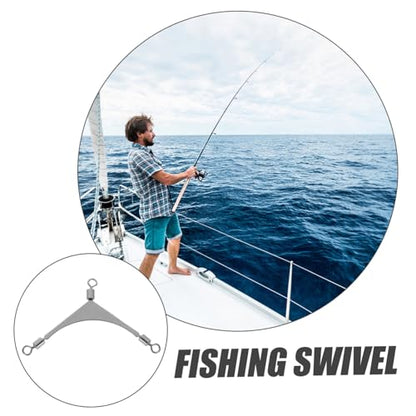 LIOOBO Sea Fishing Three-Prong Swivel Fishing Rigs Fishing Gear Bulk for Bass Cast Saltwater Tackle Connector - size: 5.50X3.00X0.20CM