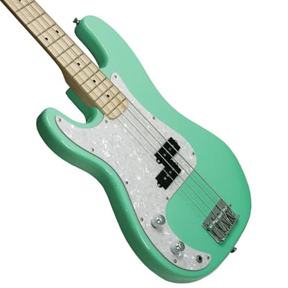 Sawtooth Left-Handed EP Series Electric Bass Guitar, Surf Green w/Pearl Pickguard - color: Surf Green, style: Left Hand