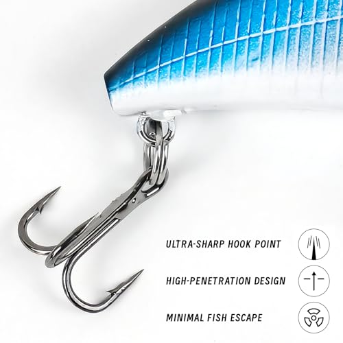 10Pcs Fishing Lures VIB Hard Baits Lipless Crankbaits Sinking Lures for Bass Trout Perch Salmon 2in/0.16oz