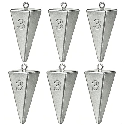 Pyramid Sinkers Fishing Weights, Saltwater Fishing Sinkers for Surf Fishing Gear Tackle - 1oz, 2oz, 3oz - style: 3 Ounce-6pcs