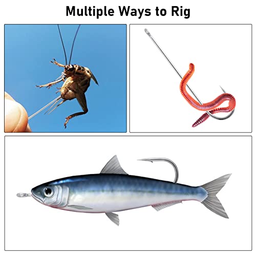 Dr.Fish 100 Pack Aberdeen Hooks Freshwater Fishing Hooks, Extra Long Shank Light Wire, Crappie/Bass/Bream/Bluegill/Panfish Fishing - size: #2/0-100 Pack