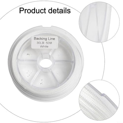 20lb for Braided Fly Line Backing 50M 8-Strand Dacron Polyester Low Friction Trout Bass Freshwater Fishing Reel Spooling Line White - size: B