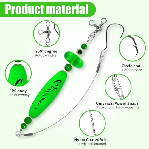 YOTO Santee Cooper Rig, Catfish Rig for Bank Fishing, Catfishing Tackle Rattler Floats, Chunky Rigs Catfish Equipment - style: Double Rung Catfish Bells - 6pcs