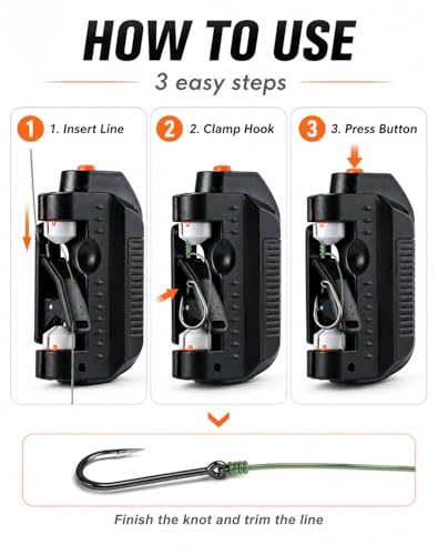 Automatic Fishing Knot Tying Tool, 2026 Upgraded Electric Gt Knot Tier, Quick Consistent Knots for Freshwater Saltwater Anglers, Angler Essential