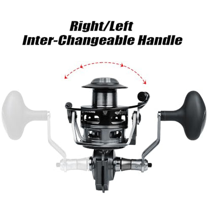 Fishing Reels Spinning Reel - Full Metal Fishing Reel Aluminum Spool Ocean Big Game Carp Saltwater Fishing Spinning Reels - color: Red, size: 6000