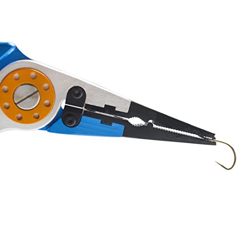 Hook Remover Braid Line Cutting and Split Ring with Lanyard and Sheath, Stainless Steel Jaw Rustproof Saltwater Offshore Bass, Fly Fishing Trout