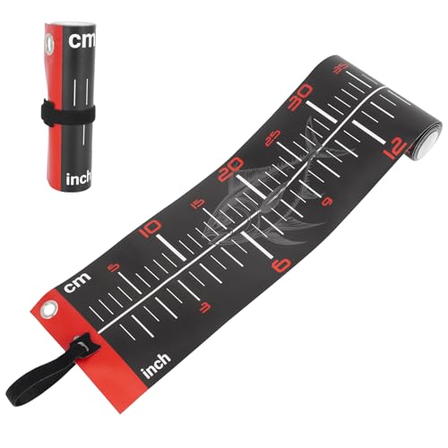 RUTU 43-inch Pocket Fish Ruler, 110cm Outdoor Fishing Measure Tape, Dual-Scale Fishing Tape, Metric and Imperial Measurements, Waterproof and UV-Resistant Fishing Measuring Tool, 13cm/5.1-in Width - size: 43x9.8 inch