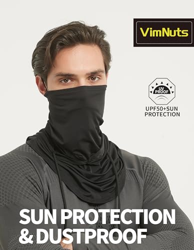 Vimnunts Sunproof Balaclavas Summer Cooling Face Mask Breathable Full Head Mask UV Protection Hood - color: Black