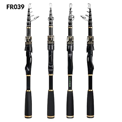 Fishing Rod and Reel Combo - Carbon Fiber Telescopic Fishing Pole with 2000 Spinning Reel Combos - Sea Saltwater Freshwater Ice Bass Fishing Tackle Set Fishing Rods Kit Fishing Poles and Reels Combo - color: Single Fishing Rod, size: 5.9 ft