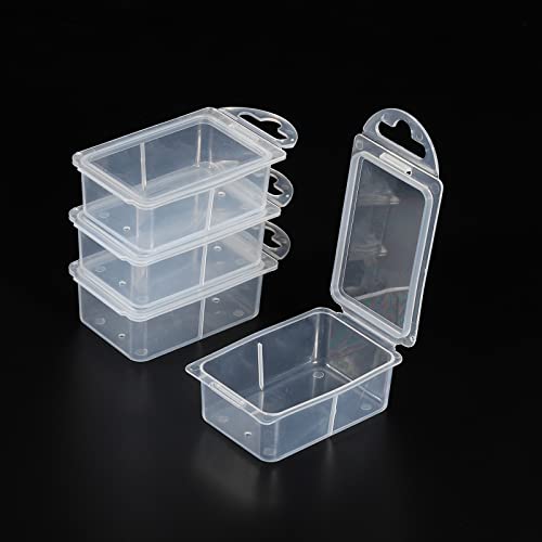 Fishing Tackle Accessory Box, 4 Pack Plastic Fish Lure Bait Hooks Storage Organizer Case, Clear