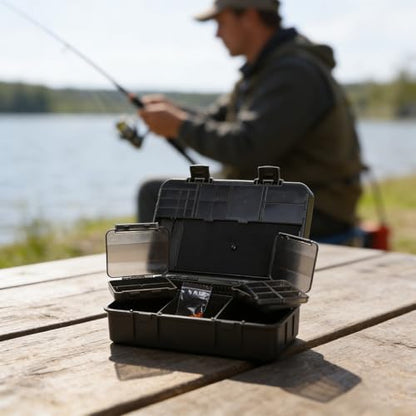 Carp Tackle Box Fishing Rig Organizer with Scale Terminal Tackle Storage for multi Compartment Bait Box Portable Gear Case Hook Swivel Holder Outdoor Angling Equipment for Small Parts Green
