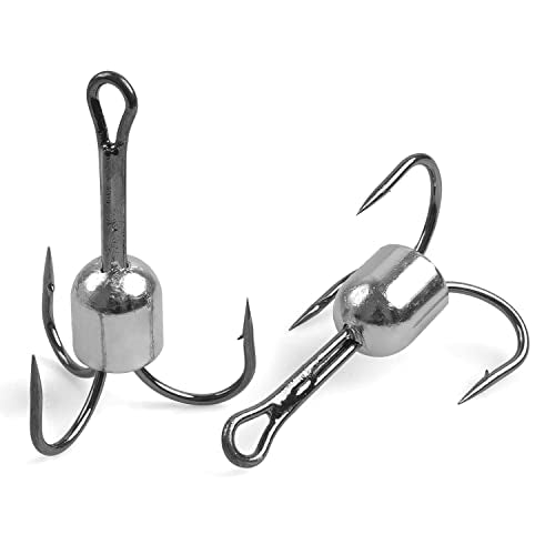 Snagging Hooks Snagging Weighted Treble Hooks 5pcs Large Weighted Fishing Hooks for Baitfish Tuna Swordfish Trout Salmon Fishing 4 Sizes 1oz 1.25oz 1.5oz 2.5oz - size: 5/0-1oz-5pcs