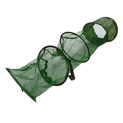 Fishing Net Cage, Cross Sewing Process Scratch Prevention Portable Durable Collapsible Fishing Cage Basket for Fishing Accessories