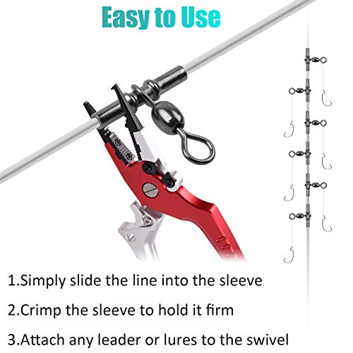 3 Way Swivels Heavy Duty Sleeve Swivel for Deep Drop Rigs Saltwater Tackle | Crossline Three Way Swivels Fishing Tackle Line Connector Sliders - size: #3-25pcs