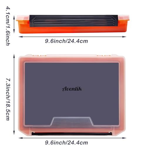 Aventik Fishing Tackle Box Slit Foam Case Jig Box Head Hooks Spinners Spoons Storage Tackle Tray (Orange-3501lure box(1)) - style: Orange-3501lure box(1)