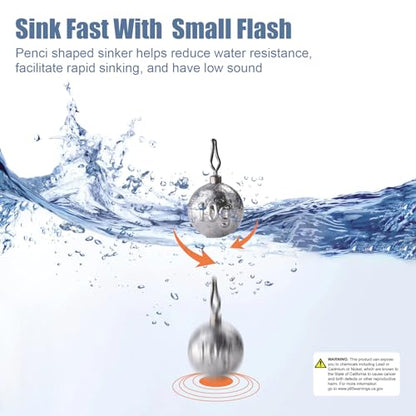 MAFIMOEA 10-25 pcs Egg Weights kit Split Shot Fishing Weights Assorted Set Removable Fishing Weights Salter Freshwater Drop Shot Weights Tackle - style: Roundball-21g-10pcs