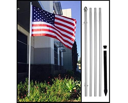 Flags Importer 13ft Aluminum (Silver) Outdoor Pole with Ground Spike