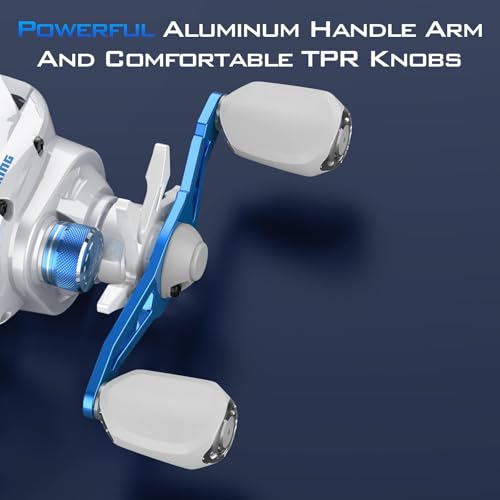 KastKing Centron Lite Baitcasting Fishing Reel – Lightweight, Glass Fiber Infused Nylon Frame – 7.6 OZ – 5 + 1 Anti-Reverse Ball Bearings, 7.1:1 High-Speed Gear Ratio Fishing Reel with Compact Design - color: A:White-Right-7.1:1