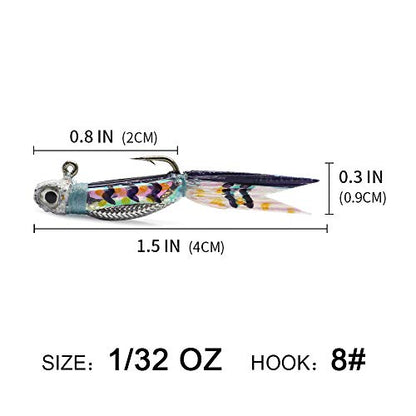 YZD Silverside Minnow Crappie Jig 12pcs - color: 04 Multi