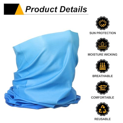 HARFINGTON Summer Cooling Neck Gaiter Sun Protection Face Mask Fishing Necks Gaiter Unisex for Cycling Outdoor Sports - color: Gradient Light Blue