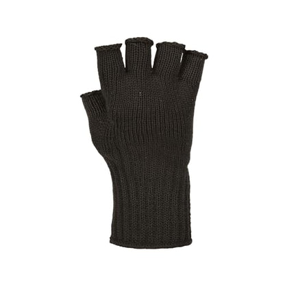 M MCGUIRE GEAR GI Wool Fingerless Gloves, Half Finger Outdoor Tactical Glove Insert - Ski Glove Insert Made in USA - color: Black