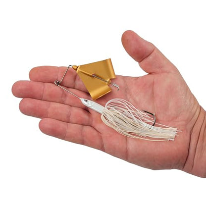 Berkley Skirted Riveter Fishing Buzzbaits - color: White + Gold, size: 3/8 oz