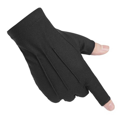 Men Summer Fingerless Gloves Lightweight Half Finger Sunblock Gloves for Outdoor Hiking Driving Cycling - color: Black