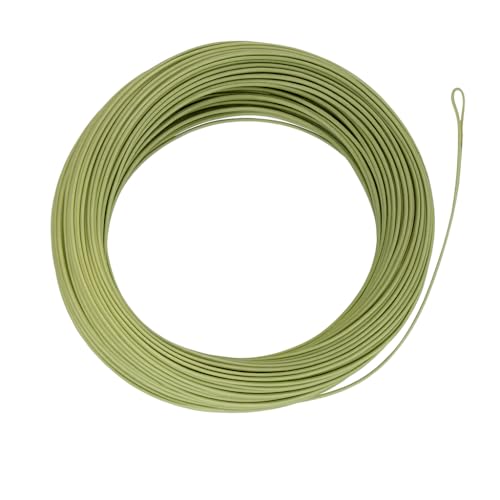 EUPHNG All-Purpose Fly Line Floating Trout Fishing Line Welded Loop Line ID Weight Forward Fly Fishing Line 100FT - color: Moss Green, size: WF3F