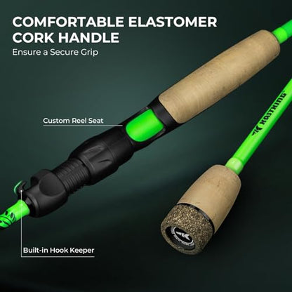 KastKing Zephyr Dual Tip Casting Rods & Spinning Fishing Rods, Lightweight KastFlex IM6 Graphite Rod, Dual Tips Section for Different Powers, Built-in Hook Keeper, PTS Power Transition System - size: 6'6"-ML/M-F(2 Pcs+ Extra Tip), style: Spinning