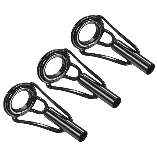 PATIKIL Tube Dia Fishing Rod Tips Repair Kit, Stainless Steel Black Guide Ring for Fishing - size: 3.6mm