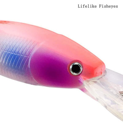 5pcs 3D Minnow Bass Fishing Lures Crankbaits, Fishing Hard Baits Swimbaits Topwater Lures for Trout Bass Perch Fishing