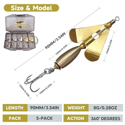 Buzzbait Fishing Lures Kit Bass Spinnerbait Baits with Treble Hook Topwater Buzz Bait Swimbait Metal Swim Jig Lure for Bass Pike Trout Salmon Fishing Freshwater Saltwater Fishing