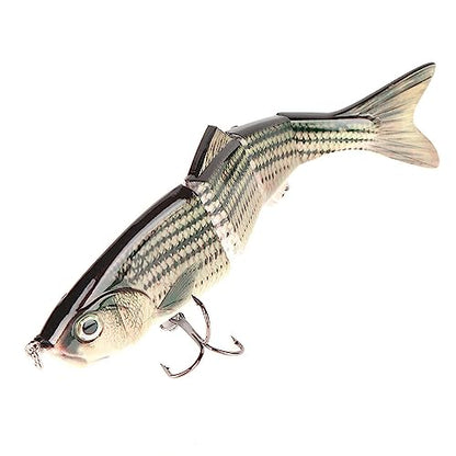10in Multi Jointed Swimbait Fishing Lures Bait,4 Segment Big Giant Sinking Fishing Bass Lures,Crankbaits Swimbaits with Treble Hook - color: 10in,4.76oz-Color M