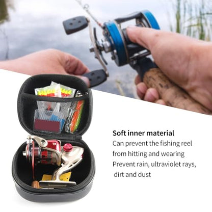 Portable Fishing Reel Case – 15x12.5cm Lightweight EVA Shockproof Storage Bag with Zipper, Protective Organizer for Spinning & Baitcasting Reels