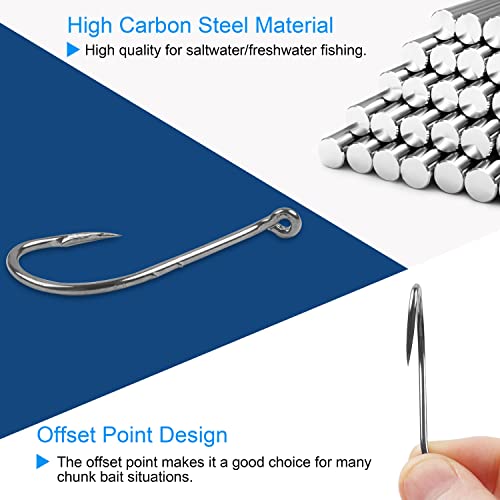 Octopus Fishing Hooks,110Pcs Baitholder Fishing Hooks Barbed Fishing Jig Hooks High Carbon Steel Bait Keep Hooks Offset Circle Octopus Hooks for Saltwater Freshwater Size #8-6/0 - size: 5/0-110 pcs