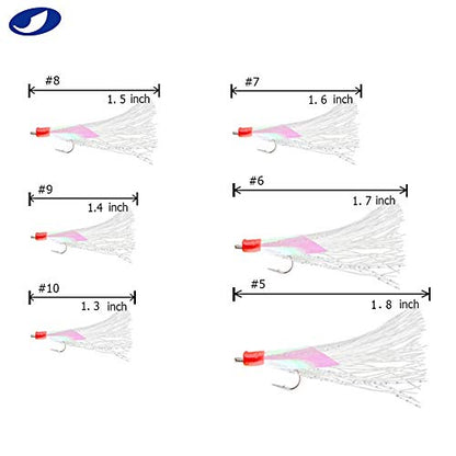 5/10/25/50/100 Packs Fishing Rigs 6 Hook/Set Rainbow Skin Silk String Hook Fishing Lure Saltwater Freshwater Bait Rig Tackle 5#6#7#8#9#10# - size: 6#-10 Packs