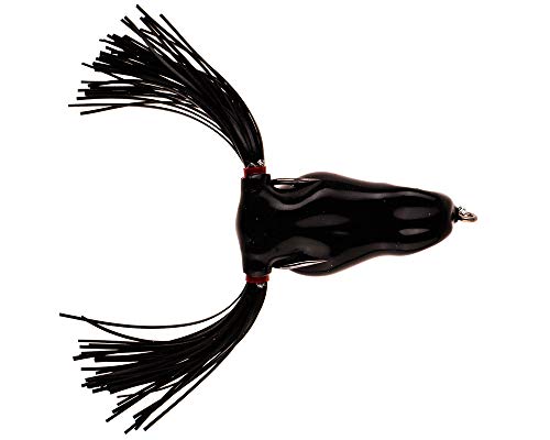 Scum Frog Scumdog Topwater Bass Fishing Hollow Body Frog Lure with Weedless Hooks - color: Black, size: 1/2 Ounce