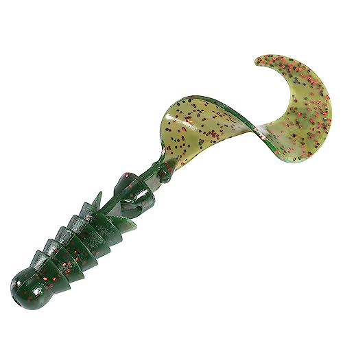 Dr.Fish 10 Pack Grub Fishing Lures 4" Soft Plastic Baits Worm Grub Bass Fishing Lures Swimbait Walleye Saltwater Freshwater - color: Watermelon