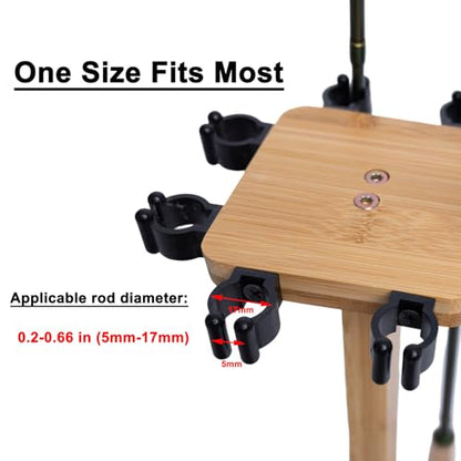 Fishing Pole Rod Racks—Floor Stand Bamboo Fishing Gear Equipment Storage Organizer, Easy Installation - Square rods holder - style: holds up 8 rods