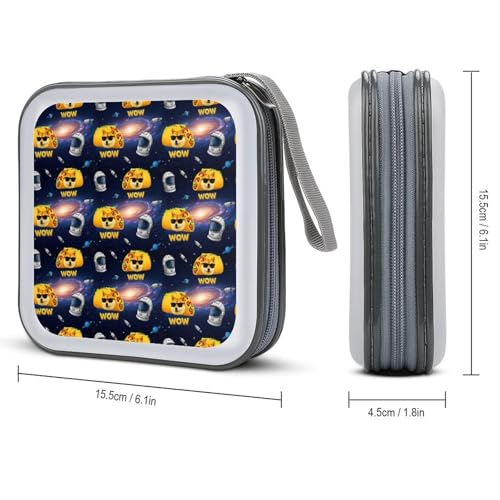 Galaxy Space Shiba Inu Dog CD Cases Holder DVD Storage Case Holders CD DVD Disc Case Storage Wallet Binder, 40 Capacity - color: color764
