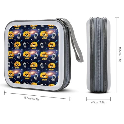 Galaxy Space Shiba Inu Dog CD Cases Holder DVD Storage Case Holders CD DVD Disc Case Storage Wallet Binder, 40 Capacity - color: color764
