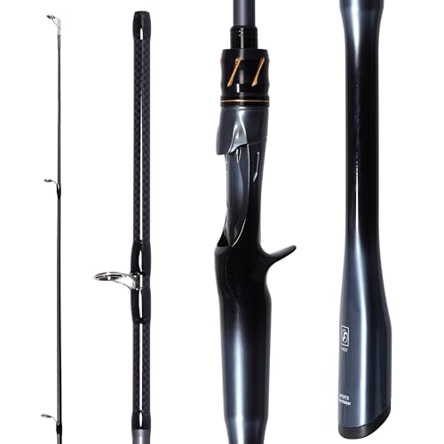 Kilitn Fishing Rod, 2-Piece Graphite Rod, Spinning & Casting, Strong Carbon Fiber Fishing Poles with Comfortable Handle for Freshwater or Saltwater Fishing - size: 5.5FT, style: Casting Rod