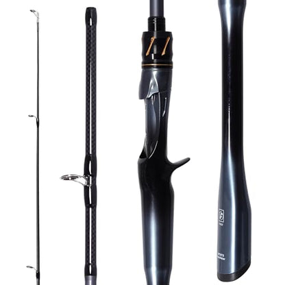 Kilitn Fishing Rod, 2-Piece Graphite Rod, Spinning & Casting, Strong Carbon Fiber Fishing Poles with Comfortable Handle for Freshwater or Saltwater Fishing - size: 5.5FT, style: Casting Rod