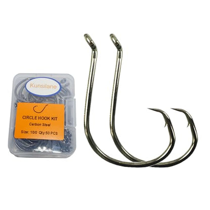 Catfishing Circle Hooks 50/100Pcs Octopus Fishing Circle Hooks Saltwater Freshwater for Catfish Bass Redfish 1/0 2/0 /3/0 4/0 5/0 6/0 7/0 8/0 9/0 10/0 12/0 14/0 - size: 50PCS 10/0