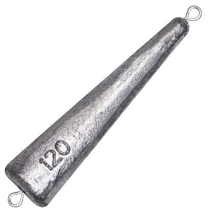 Through Wire Inline Torpedo Sinkers, Lead Double Ringed One Piece Wire Saltwater Fishing Torpedo Weights for Bottom Surf Fishing 1oz, 2oz, 3oz, 4oz, 5oz - size: 4 OZ, 3 PCs, style: C - Dual Ringed Conical Sinkers