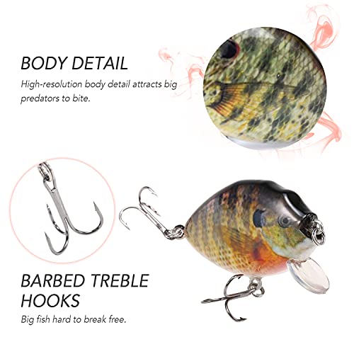 Fishing Lure, 5PCS Fishing Lures 6cm 15g Mini Wobbler Fishing Lure Artificial Hard Bait Crankbait with Tackle Box for Fish Bass Fishing Tackle