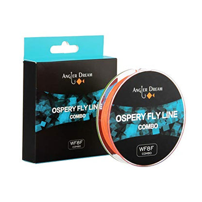 100FT WF3F WF5F WF8 Fly Fishing Line Combo Weight Forward Fly Line with Braided Backing Tapered Leader Preload Fly Line with Welded Loop - color: Fluo Yellow, size: 9 feet