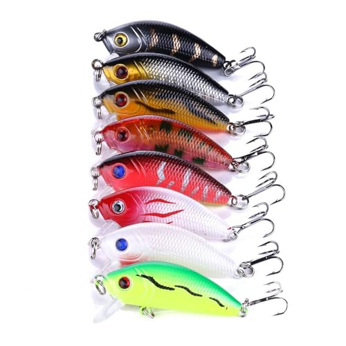 Fishing Lures Kit Mix Includes Minnow Popper Crankbait and Fish Hook for Fishing Saltwater Freshwater Trout Bass Salmon - color: 17APCS