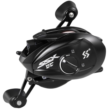 Sougayilang Baitcasting Reel with Digital Anti-Backlash Control - Smart Computer Braking System, 7.2:1 Gear Ratio, 18.5LB Max Drag-Easy Casting Baitcaster for Beginners & Bass Anglers - color: black, size: Left Hand