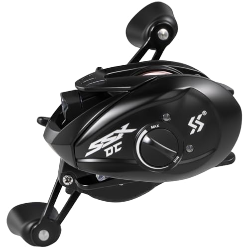 Sougayilang Baitcasting Reel with Digital Anti-Backlash Control - Smart Computer Braking System, 7.2:1 Gear Ratio, 18.5LB Max Drag-Easy Casting Baitcaster for Beginners & Bass Anglers - color: black, size: Left Hand
